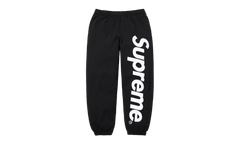 Satin Appliqué Sweatpant "SS26 - Black" SU27515