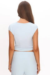 Love Somebody Cap Sleeve Top Blue