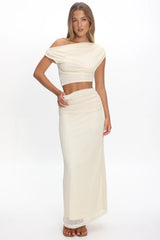 Alivya Asymmetric Neckline Knit Top Butter