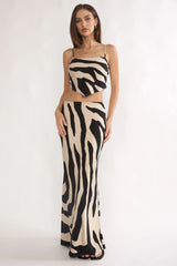 Blythe Maxi Skirt Zebra Black