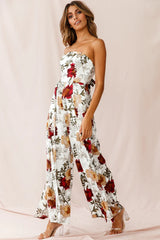 Yuzu Wide Leg Bandeau Jumpsuit White