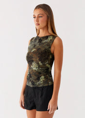 Lux Tank Top - Cyber Floral