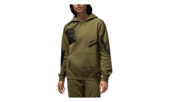 Jordan Brooklyn Fleece Printed Pullover Hoodie WMNS "Medium Olive / Black" HJ0157 222