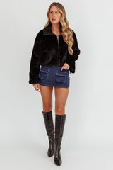 Margeaux Faux Fur Jacket Black