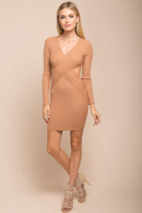 Kelsey cutout Sweater Dress Camel