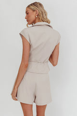 Galisse Wide Leg Shorts Cream