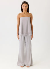 Sella Strapless Top - Misty Blue