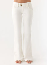 Robbie Super Low Denim Jeans - White