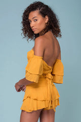 Rhea Top and Skort Set Mustard