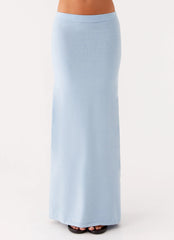 Anastasia Knit Maxi Skirt - Blue