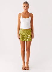 Cancun Sequin Mini Skirt - Lime