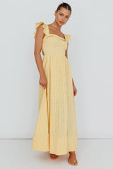 Greatest Hits Ruffle Strap Maxi Dress Yellow