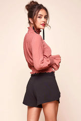 Simone Dressy Wrap Shorts Black
