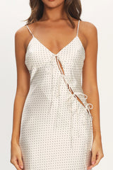 LIONESS About A Girl Maxi Dress Porcelain Polka