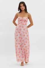 Our Song Ruched Bodice Maxi Dress Orange