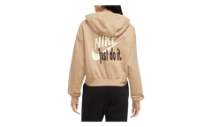 Sportswear Club Fleece Oversized Cropped Pullover Hoodie WMNS "Brown" FB8258 200
