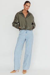 Faroe Drawstring Waist Puff Jacket Green