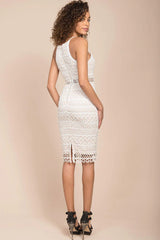 Venus Sexy Crochet Party Dress White