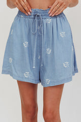 Lovefool Elastic Shorts Denim