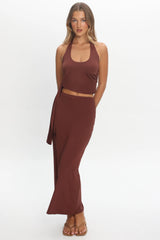 Perez Bodycon Maxi Skirt Wine