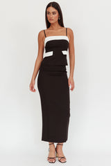 Switched On Column Maxi Skirt Black