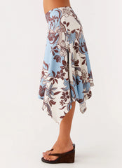 Skye Midi Skirt - Bluewood Blossom