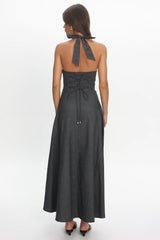 Riga Halterneck Maxi Dress Black