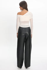Fair Play Faux Leather Pants Black