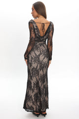 Loveland Off-Shoulder Lace Maxi Dress Black