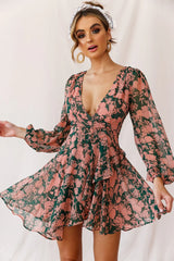 Wisteria Lane Long Sleeve Tea Dress Forest Green