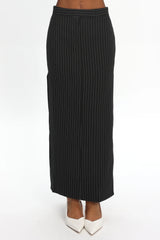 LIONESS Lune Maxi Skirt Onyx Pinstripe
