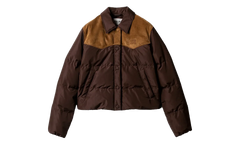Technical Pongé And Leather Down Jacket WMNS "Coffee" ML1371 18Q0 F0201 S OOO