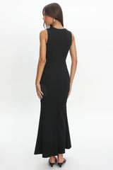 Capucine Key Hole Bust Maxi Dress Black