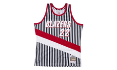 NBA Clyde Drexler Striped Swingman Jersey "1991 Portland Trail Blazers" SMJYBW19047 PTBPTBK91CDR