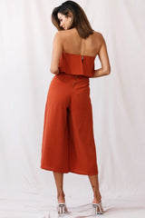 Monserrat Frill Bust Jumpsuit Umber