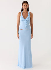 Star Girl Chiffon Maxi Skirt - Blue