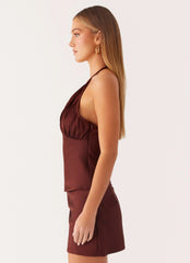 Mabel Halter Top - Chocolate