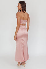 Like A Dove Satin Maxi Skirt Mauve