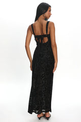 Casablanca Nights Tied Back Maxi Dress Flocked Floral