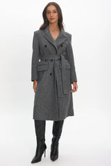 Luciana Waist Tie Trench Coat Grey