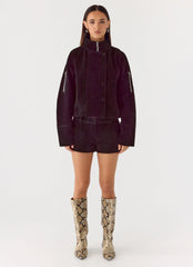 Jeremy Faux Suede Shorts - Black