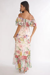 Ivelle Off-Shoulder Ruffle Maxi Dress Floral