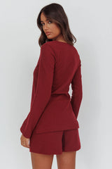 Ryder Drawstring Shorts Burgundy
