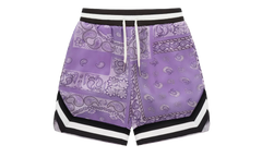 Black Paisley Silk Shorts "Purple" BBKSPSP6305MI Purple