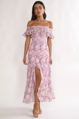 Moonlit Magic Off-Shoulder Maxi Dress Floral Dress