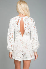 Hadley Fancy Cutout Romper White Cream