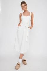 Zenyl Raw Hem Midi Dress Butter