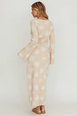 Orleans Star Print Knit Maxi Dress Sand