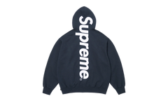 Satin Appliqué Hooded Sweatshirt "SS26 - Navy" SU27500