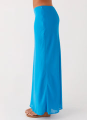 Another Life Chiffon Maxi Skirt - Turquoise